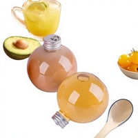 Bouteille en plastique ronde PET de 500 ml avec bouchon à vis, transparente, épaisse, jetable, pour jus, boissons, lait, thé, bouteille de qualité alimentaire