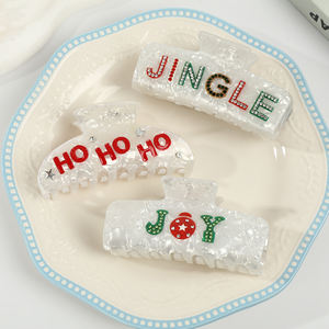 مشبك شعر أسيتات بتصميم كوري أنيق، مشبك شعر فاخر لجزء الخلف من الرأس، مشبك شعر على شكل فك القرش - Product Image 1