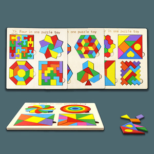 Set di Blocchi di Costruzione in Legno Colorati Fai-da-Te, Puzzle 3D Quattro-in-Uno, Giochi Educativi per Bambini - Product Image 3