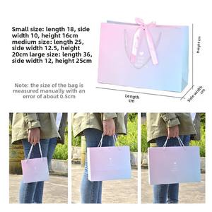 Sac cadeau bicolore dégradé style coréen Ins avec nœud et poignée en corde pour emballage de vêtements - Product Image 4