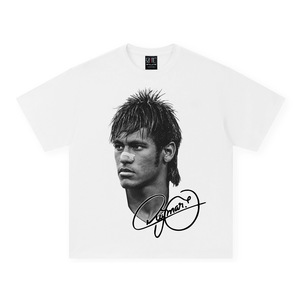 Custom Digital Printing <strong>Neymar</strong> 300g Heavyweight Pure Cotton Mens Womens O-Neck Short Sleeve Loose-fitting Breathable <strong>T</strong>-<strong>shirts</strong> - Product Image 5