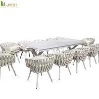 Ensemble de table à manger d'extérieur U-best, 8 pièces, structure en aluminium, meubles modernes, chaise de jardin et table rectangulaire pour hôtel, café