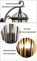 Applique murale extérieure LED en aluminium de grande taille européenne H72cm, étanche IP65 pour jardin et aménagement paysager