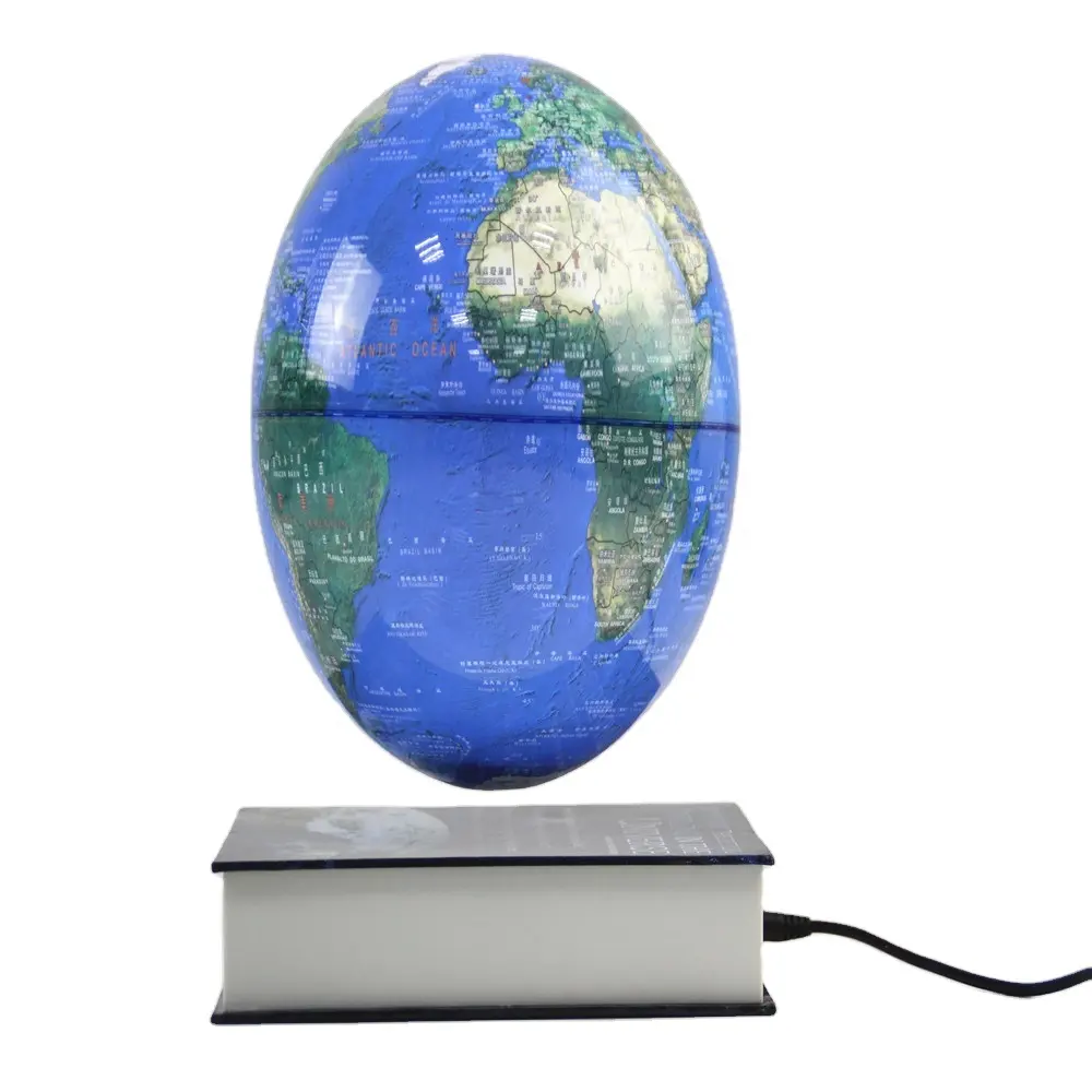 あなたの8インチの世界地図を設定してくださいグローブ無料磁気浮揚HCNTbook shape Stand実用的なグローブ教育用品 & ギフト用