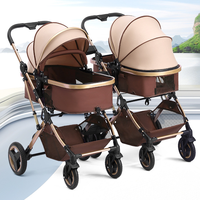 Poussette double pliable de style européen 2025, multifonctionnelle, légère, avec cadre Oxford, capacité 20 kg