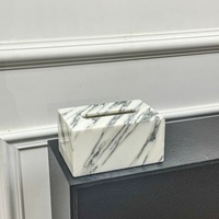 SAIDKOCC Boîte en papier avec logo personnalisé, en marbre naturel, organiseur de bureau, multi-usages, chambre à coucher, salon, hôtel, décoration de la maison