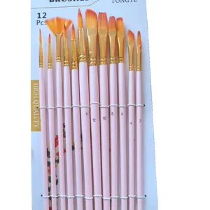 Bristle Pointed Round Brush Art Paint Brushes for Acrylic,Oil,Watercolor  Painting Supplies,Set of 6 Artist Brushes.