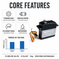 Servomoteur Robot XQ-POWER XQ-S4016D 16kg Étanche Engrenage Sans Noyau en Titane 210 Degrés pour Robot Humanoïde Bateau RC Vente en Gros OEM 4.8V-8.4V
