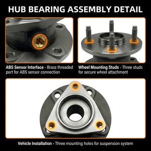 Kit de Cubo de Rueda <span class=keywords><strong>Delantero</strong></span> OEM Grado 5QD407621A con Sensor ABS para VW Lavida 2018-2022 y <span class=keywords><strong>Audi</strong></span> <span class=keywords><strong>A3</strong></span> 2017-2020 - Product Image 5