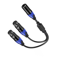 Câble de microphone XLR mâle-mâle en cuivre sans oxygène, adaptateur audio Y-splitter XLR 1 femelle vers double 2 mâles