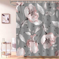 Feuilles de plantes d'eucalyptus vert sauge Rideaux de douche en tissu vintage pour décor de salle de bain rustique, rideau de douche botanique moderne