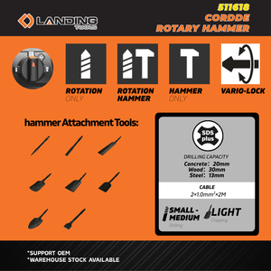 <span class=keywords><strong>Marteau</strong></span> perforateur électrique 600W SDS-Plus 4 fonctions, batterie lithium-ion, vitesse variable, pour bricolage rapide, perçage du béton, du bois et de la maçonnerie - Product Image 2