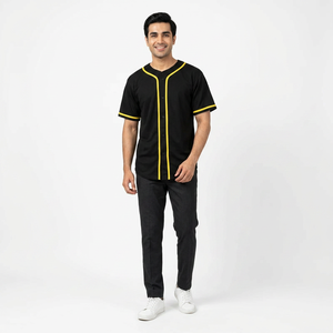 เสื้อเบสบอลสำหรับผู้ชายเสื้อเจอร์ซีย์เบสบอลพิมพ์โลโก้ได้ตามต้องการ - Product Image 1