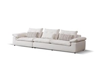 Canapé d'angle rectangulaire moderne Chesterfield italien minimaliste en tissu, amovible et lavable, trois places, pour appartement et salon