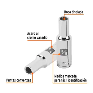 Clé à douille longue 12 points BOX 6 3/8'', entraînement 1/2'', TRUPER - Product Image 2