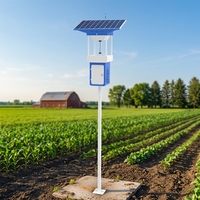 Trampa para Insectos IoT, Trampa Solar para Insectos para Jardín, Parque, Césped, Lámpara para Insectos con Flujo de Aire, Monitoreo de Plagas con Luz UV