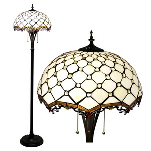 LongHuiJing Tiffany 63In Antique Bronze Bead Lampshade Stained Glass Floor Lamp with <b>Pull</b> Chain <b>Switch</b> - Product Image 1