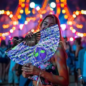 Grandes éventails à main pliants en bambou Rave les plus vendus - Product Image 3