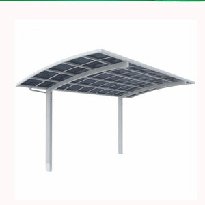 Cochera de aluminio Hesswei con techo de policarbonato curvo para estación de carga de vehículos eléctricos, cobertizo de estacionamiento exterior para villas. - Product Image 1