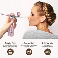 Pistolet de pulvérisation à action unique de compresseur d'aérographe sans fil Rechargeable portatif pour le gâteau d'artisanat de tatouage d'art d'ongle de beauté de visage