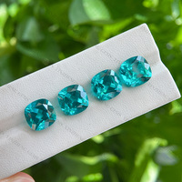 Cabochon de pierre précieuse synthétique en tourmaline Paraba bleu-vert, polie, taille coussin, de Wuzhou