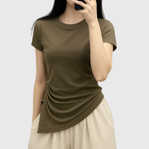 Matériau de haute qualité ourlet pointu cordon taille T-Shirt respirant séchage rapide Vietnam fournisseur - Product Image 5