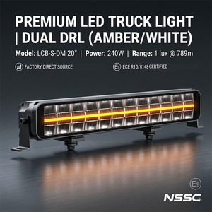 Barre lumineuse <span class=keywords><strong>LED</strong></span> double rangée NSSC LCB-S 20/40 pouces avec double DRL (ambre et blanc) |   24V haute performance pour camions Scania <span class=keywords><strong>Volvo</strong></span> DAF - Product Image 1