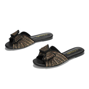 Nuovo stile estivo <span class=keywords><strong>sandali</strong></span> da donna piatti interi <span class=keywords><strong>con</strong></span> nodi a farfalla glitterati-tendenza alla moda per Ootdoors - Product Image 5