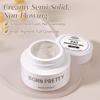 BORN PRETTY 5ml Gel de Couleur Nude pour Ongles, Sans HEMA ni TPO, Crème Semi-Solide Couvrante pour Effet Ombré Pat Pat Patting pour Nail Art