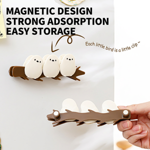 Clips Magnéticos Blancos para Sellar Bolsas de Alimentos, Estilo Shima Enaga, 3 Piezas, con Soporte de Rama Desmontable - Product Image 6