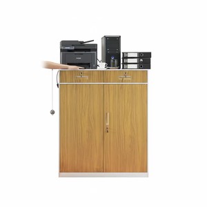 Minimalist Wooden Lockable <b>Storage</b> Cabinet with Adjustable Shelves for Office Use - Product Image 6