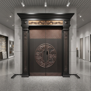 Portail en métal Qifan traditionnel avec revêtement en poudre, design orné et ouverture battante pour l'entrée - Product Image 6