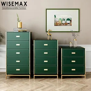 Fabrikanten Groothandel Moderne Minimalistische Fashion Home 4 Lade Opslag Woonkamer Kast Vanity Badkamer Groene Kast