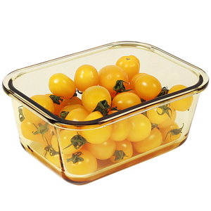 Contenedor Cuadrado de Vidrio Borosilicato Antiescaldaduras al por Mayor con Tapa Hermética de Cierre a Presión para Alimentos, Despensa de Cocina, Logotipo Personalizado - Product Image 1