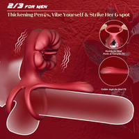 Prix bas sans fil télécommande anneau de pénis Vibration serrure pénis Double anneau Couple Vibration totale Double anneau jouets sexuels pour adultes