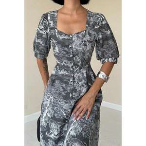 Robe de mariée en gros, couleur kaki, boutonnée sur le devant, style vintage, grandes tailles XS-XXL, doublure en PU, taille empire, printemps, ODM, dos nu, appliqués - Product Image 2