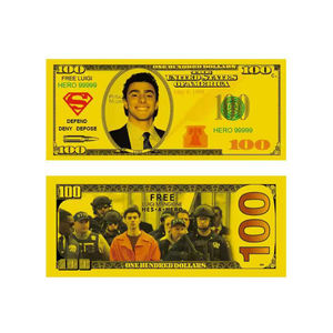 Livraison gratuite Amérique Célèbre Personne Luigi Nicholas <span class=keywords><strong>Mangione</strong></span> 100 Dollars Billets de banque en polymère Plaqué or Feuille Billet - Product Image 3