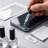 Liquide de réparation pour écran de téléphone, réparation des bords blancs, film en verre trempé, remplisseur de fentes, outil de protection sans résidus, 15 ml, PET transparent