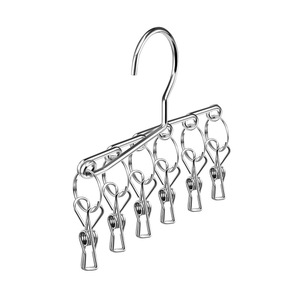 Stainless Steel Sock Rack With Multiple <b>Clips</b> For Hanging Socks Bras Underwear Clothes Portable Clothes <b>Clip</b> Organizer - Product Image 1