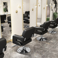Fauteuils de Barbier Inclinables Hydrauliques Modernes en Cuir Doré pour Hommes et Femmes, Mobilier Professionnel de Coiffure en Gros pour Salons