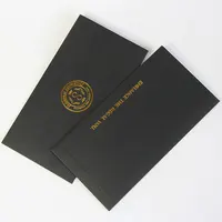 Özel ambalaj altın sıcak damgalama yastıklı siyah kağıt mailer karton yuvaları kolye ev mini zarflar