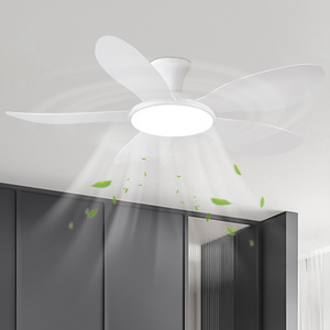 Ventilateur de plafond moderne à 6 pales avec télécommande, LED dimmable E26/E27 pour chambre à coucher - Product Image 1