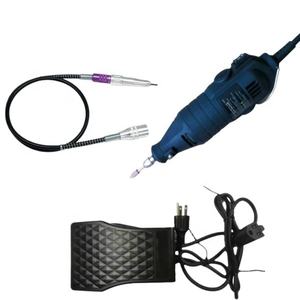 Kit de herramientas rotativas con eje flexible Juego de máquina de taladro de uñas profesional Motor de material plástico + Control de pie + eje súper flexible - Product Image 1