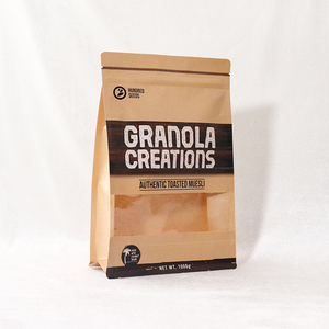 Kemasan Makanan Kantong Kopi Custom 250g 500g 1kg Pabrik Kantong Kopi Kraft Ziplock Datar Berjendela Dapat Didaur Ulang - Product Image 1