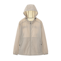 Veste coupe-vent décontractée à capuche, imperméable, protection solaire, perméable à l'humidité, résistante à l'usure, veste à une seule couche résistante aux éclaboussures d'eau