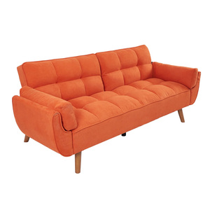 Sofá para sala de estar con tapicería <span class=keywords><strong>naranja</strong></span> moderna, sofá <span class=keywords><strong>cama</strong></span> extraíble, diseño de decoración para sala de estar, sofá <span class=keywords><strong>cama</strong></span> plegable con respaldo ajustable - Product Image 4