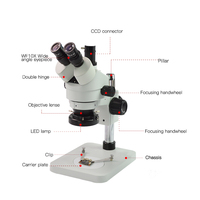 Microscope trinoculaire stéréo OEM noir, blanc et bleu pour réparation de téléphones mobiles