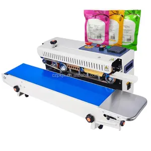 FR770 High Quality Stand Up Pouch Food Continuous Plastic Film Bag Zipper Automatic Band Sealer Vertical Sealing Machine
