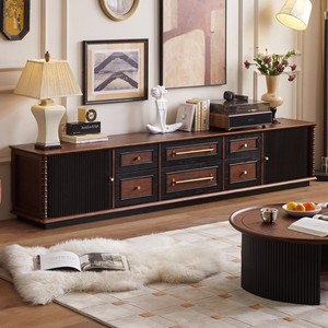 French Style Solid Wood TV <b>Cabinet</b> 220x40x48cm With Drawers Storage Living Room Furniture - Product Image 2