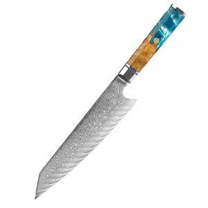 Couteau de cuisine Kiritsuke Gyuto Pro japonais VG10 Damas acier lame tranchante couperet couteaux à trancher outils de cuisine